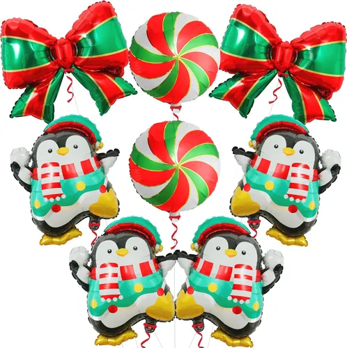 Miniatura 8 de KatchOn, Globos de jengibre y bastón de caramelo, 32 pulgadas, paquete de 9, globos de Navidad para decoraciones navideñas de pan de jengibre