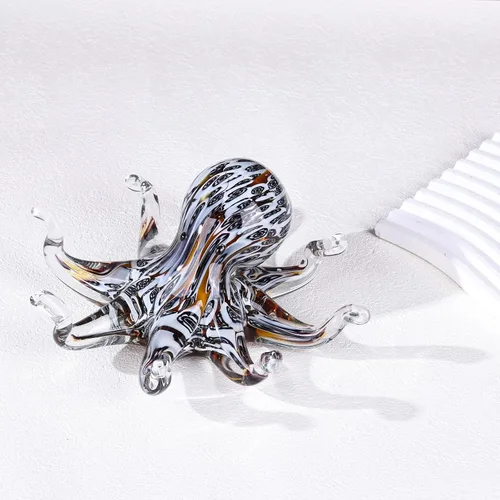 Miniatura 6 de LCCCK Estatua de pulpo de cristal para decoración del hogar, decoración de vidrio soplado a mano, escultura de pulpo, escritorio de oficina de arte
