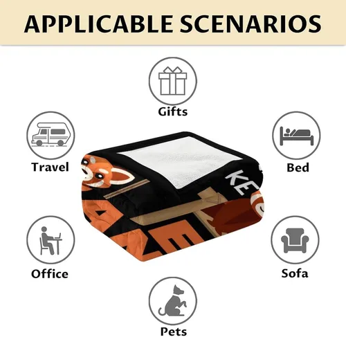 Miniatura 6 de Manta de panda rojo para niños, suave, mullida y acogedora, manta de regazo de 30 x 40 pulgadas para sofá, oficina, mantas cálidas negras para regalo
