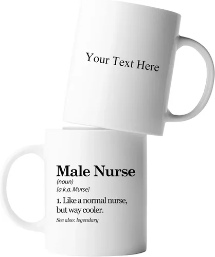Miniatura 9 de Taza con definición de enfermera masculina Murse Like A Normal Nurse But Way Cooler Enfermera Regalos para novio, marido, hermano, papá, de novia