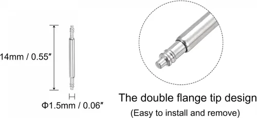 Miniatura 2 de uxcell Kit de repuesto de pasadores de correa de reloj, acero inoxidable de 0.551in, 4 pines con herramienta de extracción de barra de resorte