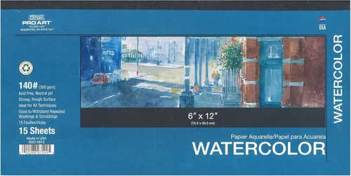 Miniatura 18 de Pro Art Bloc de acuarela de 12 x 16 AF 140 libras, 15 unidades, papel de acuarela, cuaderno de bocetos, papel de color de agua, bloc de papel