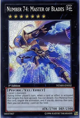 Yu Gi Oh : NUMH EN032 1st-Ed nombre 74: Maître des lames Secret carte Rare (número de chasseurs Yu-Gi-Oh Cartes simples)