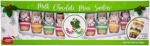 Miniatura 2 de Mini Santas de chocolate con leche de 2 pulgadas, fabricados en Estados Unidos, envueltos individualmente en papel de aluminio, 2 libras