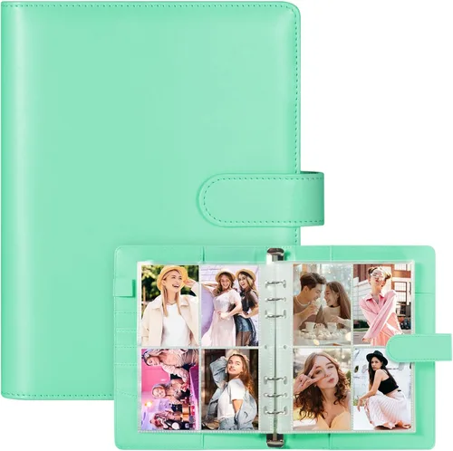 Miniatura 12 de Carpeta para tarjetas fotográficas A5 Kpop con 30 páginas de tarjetas de 4 bolsillos, Carpeta A5 de 6 anillos álbum coleccionador de tarjetas