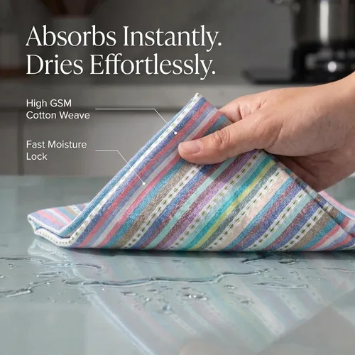 Miniatura 2 de Urban Villa Toallas de cocina 100% algodón para cocina (juego de 6) 20"x30" toallas de cocina altamente absorbentes, juego de ropa de cocina