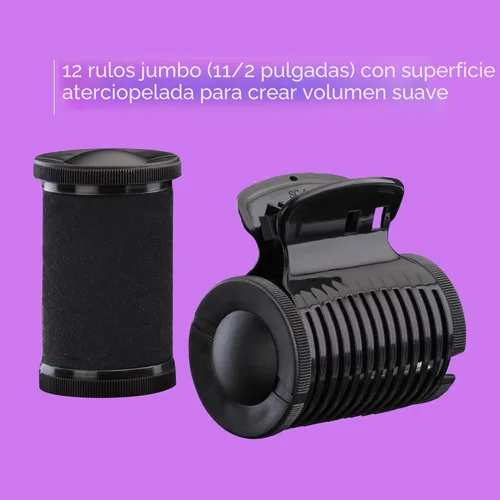 Miniatura 4 de Conair - Rulos calientes para cabello largo, mediano y corto, 12 rulos calientes Jumbo de 1 ½" con clips, rizadores para mujeres, volumen y rizos