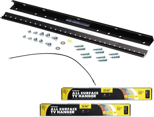 Miniatura 11 de Hangman Percha de TV para exteriores de 32" a 80" hasta 100 libras de perfil bajo VESA sin perno prisionero Montaje en pared Ladrillo Concreto