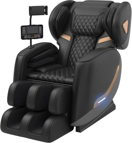 Miniatura 8 de Silla de masaje Shiatsu de cuerpo completo 3D de gravedad cero con rodillos de 10 nodos, 20 bolsas de aire, calefacción de cintura y piernas, audio
