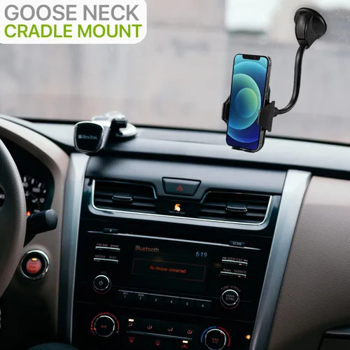 Miniatura 6 de LAX Gadgets Soporte De Teléfono De Soporte De Taza Para IPhone 13, Samsung Galaxy S20, Dispositivos GPS - Negro