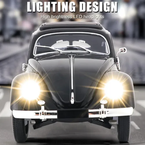 Miniatura 3 de Auto a control remoto, escala 1:16, modelo de escarabajo clásico, auto de juguetes para adultos, 2.4 GHz 4 canales RC con tracción trasera con luces