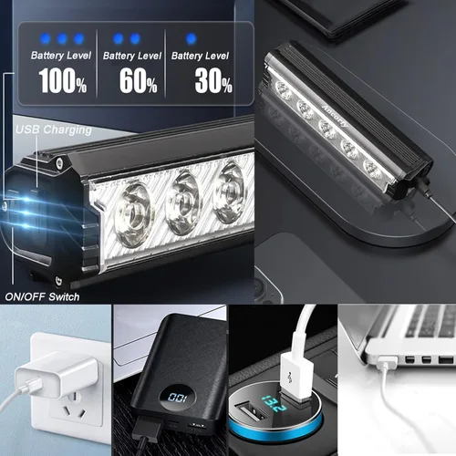 Miniatura 5 de Luz de Bicicleta LED Super Brillante, Faro de Bicicleta Recargable USB, Faro de Bicicleta Resistente al Agua, Faro de Bicicleta de 2500 Lúmenes