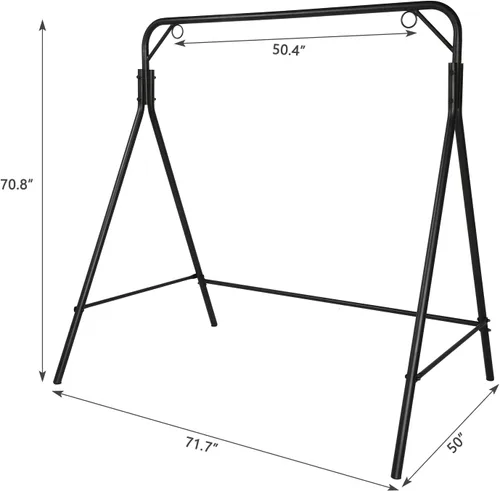 Miniatura 6 de Ochine Soporte de columpio de metal para porche, marco de columpio de madera resistente para adultos y niños, soporte de banco de columpio de porche