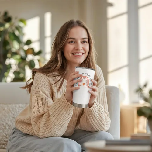 Miniatura 7 de SANDJEST Vaso para profesores – Taza de café de viaje con texto en inglés «It Takes Big Heart to Shape Little Minds», regalo de agradecimiento