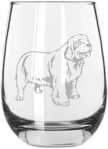 Miniatura 132 de Sakhalin Husky Dog - Copa de vino grabada personalizada de 15.25 onzas sin tallo