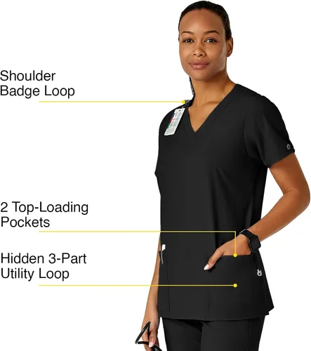 Miniatura 2 de WonderWink Women's Basic V-Neck Top