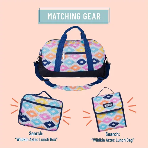 Miniatura 3 de Wildkin Overnighter - Bolsos de lona para niños y niñas, perfectos para pijamadas, prácticas escolares y viajes tamaño de mano (diseño azteca)