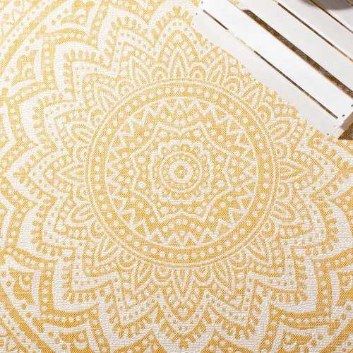 Miniatura 32 de SAFAVIEH Alfombra lavable para exteriores, colección Courtyard - Pasillo de 2.3 x 8 pies, color beige claro y marrón claro, no desprende pelusa