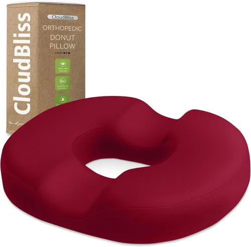 Miniatura 9 de Cojín de asiento en forma de dona CloudBliss para alivio del dolor de coxis y hemorroides, cojín de silla de espuma viscoelástica para después