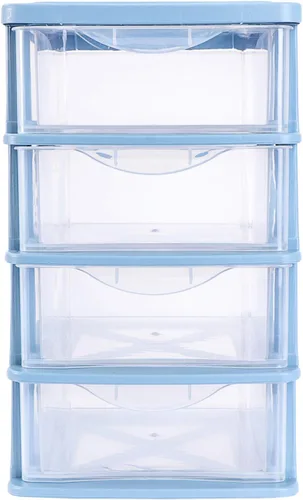 NUOBESTY Cajones de almacenamiento de plástico, 12 x 6.88 x 5.31 pulgadas, pequeño cajón de almacenamiento de escritorio, organizador de maquillaje