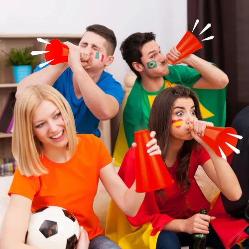 Miniatura 5 de Woanger 24 piezas de megáfono de animación para recuerdos de fiesta, deportes, saludos, fiesta, silencioso, megáfono de plástico para actividades al