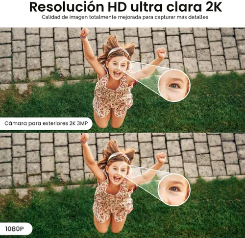 Miniatura 3 de AOQEE Cámaras 2K para Seguridad del Hogar - Cámara para Exteriores/Interiores para Perro/Gato/Mascota/Niñera/Bebé, Visión Nocturna a Color, Luz