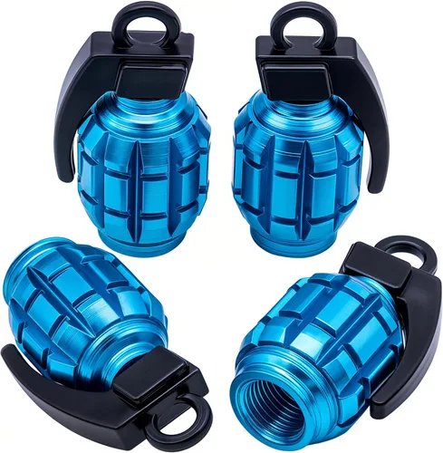 Miniatura 70 de 4 piezas tapas de vástago de válvula de neumático estilo bola 8, cubiertas universales de vástago de válvula de neumático con núcleo de cobre a