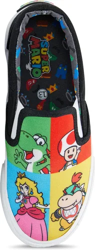 Miniatura 4 de Nintendo Tenis deportivos Mario para niños, zapatos deportivos de lona sin cordones de Super Mario, Luigi, Kirby y Donkey Kong