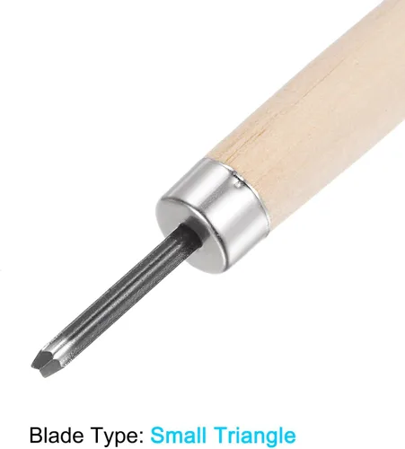 Miniatura 3 de uxcell Cuchillo de tallado de madera, cinceles, acero al carbono 50# de 0.059 in, pequeño triángulo para esculpir escultura artesanal, carpintero