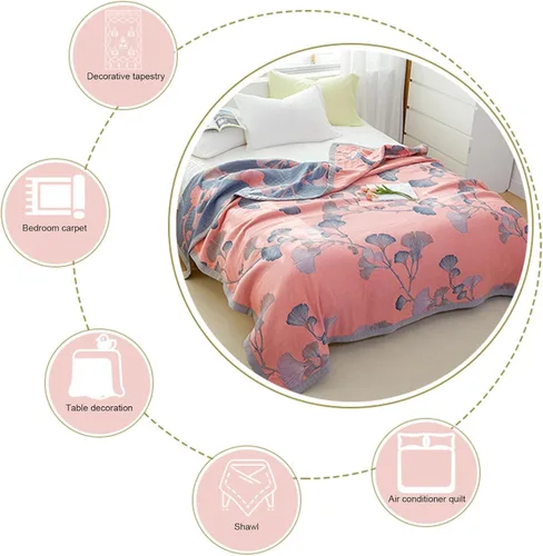 Miniatura 7 de Ginkgo Biloba - Juego de cama de algodón transpirable para todas las estaciones (B, 79 pulgadas de ancho x 90 pulgadas de largo)