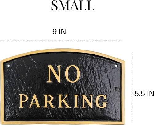 Miniatura 3 de Montague Metal Products SP-8sm-BG Placa de declaración de arco sin estacionamiento, pequeña, negra y dorada Negro/Oro