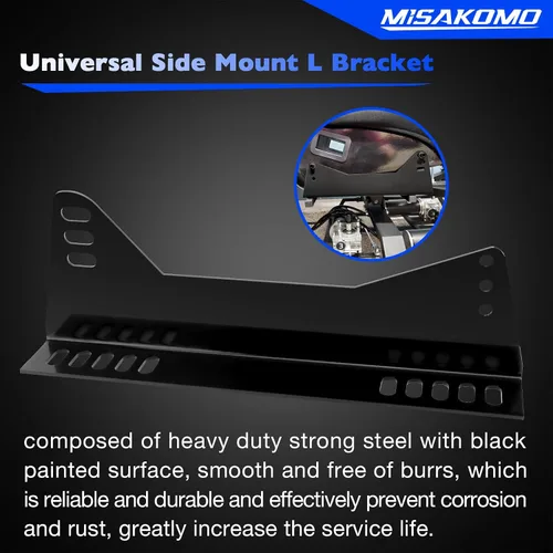 Miniatura 3 de Soporte lateral de acero para asiento de carreras solo compatible con Bride, Recaro, Sparco, OMP, con paquete de instalación (2 soportes)