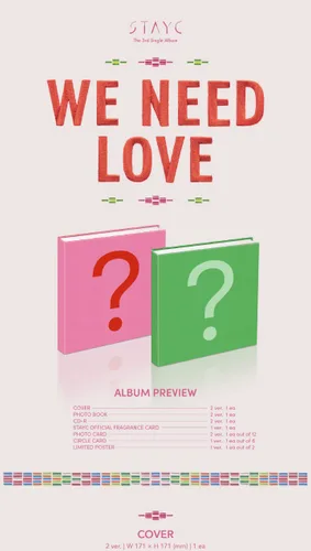 STAYC WE NECESITA AMOR 3er álbum individual Power Version 68p PhotoBook+1p STAYC Oficial Frangrance Card+1p PhotoCard+1p Circle Card+Tracking Sellado