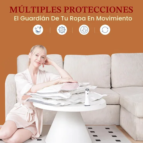Miniatura 5 de Vacbird Bolsas de Vacío de Viaje con Bomba de Aire Inalámbrica Recargable, Paquete de 12 Bolsas de Almacenamiento al Vacío con Sellado para Ropa