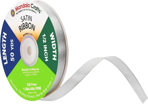 Miniatura 22 de Mandala Crafts Cinta de satén verde manzana para manualidades, cintas de tela de 1.5 pulgadas de ancho de 50 yardas para envolver regalos, ramos