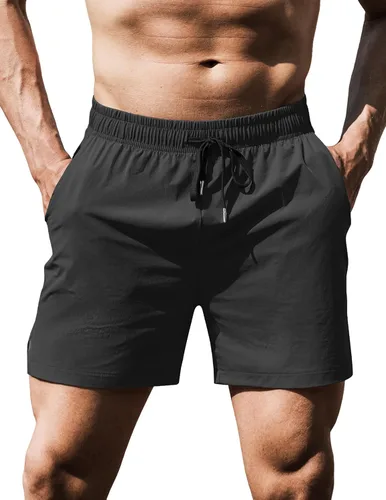Miniatura 17 de COOFANDY Pantalones cortos deportivos para correr para hombre de 5 pulgadas, paquete de 2 pantalones cortos de entrenamiento para gimnasio