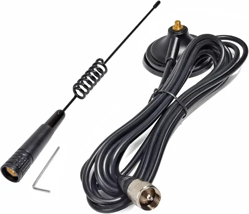 Miniatura 6 de HYS Antena CB de 27 MHz de montaje magnético – Base resistente de 2.5 pulgadas con imán fuerte, conector PL259 para radio Cobra Midland Uniden