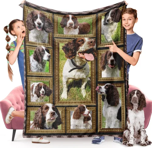 Miniatura 15 de Manta de perro Cocker Spaniel para niños, bonita manta de franela suave y acogedora para niñas y niños, mantas para bebés y niños pequeños