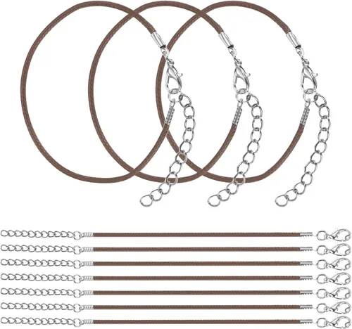 Miniatura 10 de MECCANIXITY 10 cordones de pulsera verde militar, pulsera de amistad ajustable de 9 pulgadas, cordón de poliéster encerado de 0.059 in con cierre