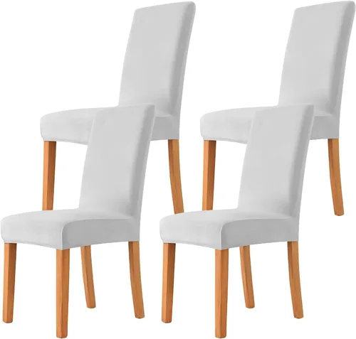 Miniatura 27 de Velvet Chair Covers Beige Gray, Stretch Dining Room Chair Covers 2 Pack, Super Fit Dining Chairs Slipcovers Spandex Washable Kitchen Parson Chair