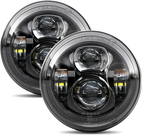 Miniatura 10 de H6024 Faros LED de 7 pulgadas redondos con halo compatibles con Jeep Wrangler JK JKU 2007-2017, H1 H2, Miata, haz alto/bajo DRL, señal de giro