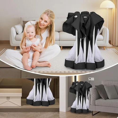 Miniatura 6 de TOREVSIOR Corralito plegable para bebés con alfombra, 50"×50" corralito plegable para bebés y niños pequeños, corral de seguridad para niños