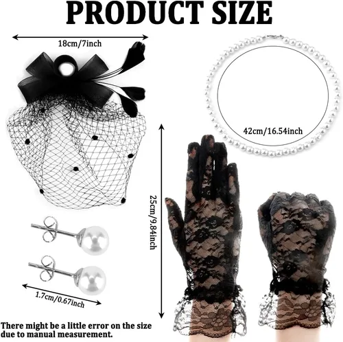 Miniatura 2 de 4 tocados para mujer, tocado para la cabeza, guantes de encaje, sombreros de fiesta de té para mujeres con guante, sombrero de cóctel