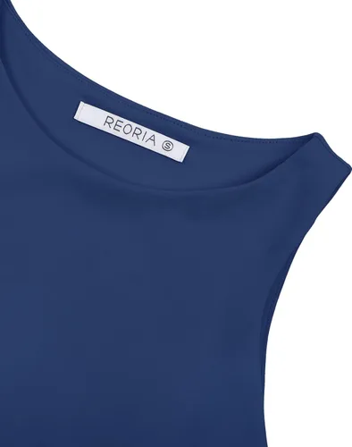 Miniatura 5 de REORIA - Camisetas ombligueras sin mangas y con espalda cruzada para mujer, ombligueras sexys con cuello halter