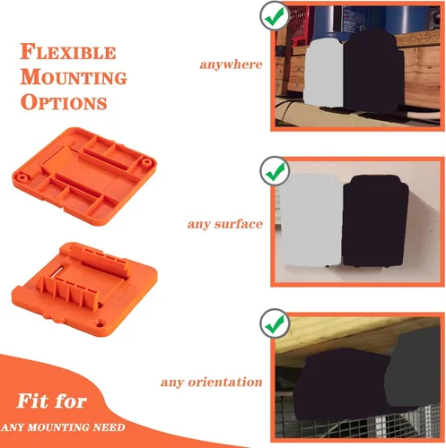 Miniatura 3 de Crivnhar Soporte de montaje de batería compatible con baterías Black+Decker de 20 V, soporte de pared para LBXR20 LB20 LBX20, organiza Paquete de 5