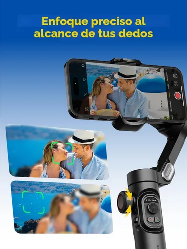Miniatura 6 de AOCHUAN - Estabilizador de cardán para iPhone, smartphone con rueda de enfoque, seguimiento de cara/objeto para iPhone 16 15 Pro Max/Android