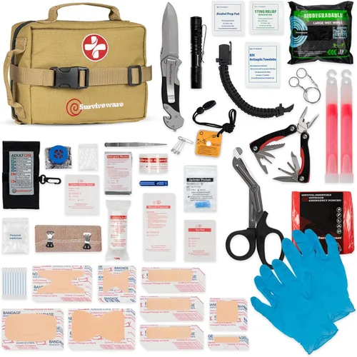 Miniatura 10 de Surviveware 119 Pcs Comprehensive Premium Survival First Aid Kit - Medical Emergency Kit for Travel Camping Gear, Home Essentials & Outdoor