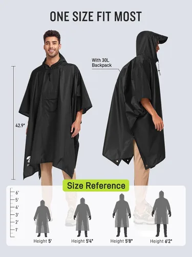 Miniatura 3 de Impermeable con capucha estilo poncho, para hombres y mujeres