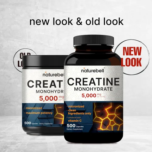 Miniatura 5 de NatureBell Cápsulas de monohidrato de creatina de 5,000 mg por porción, 500 unidades Píldoras de creatina micronizadas y sin sabor Soporte