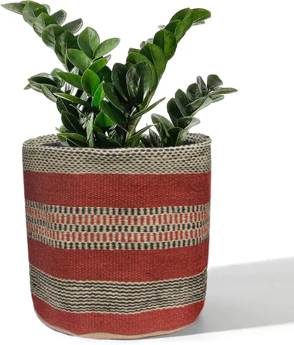Miniatura 5 de Cesta de Maceta de Yute Resistente, Cesta Tejida Moderna, Maceta para Flores, Maceteros de Interior para Suelo, Cesta Organizadora de Almacenamiento